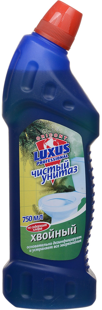 Гель для чистки унитаза Luxus oricont, хвойный, 750 млES-414 Гель для чистки унитаза Luxus oricont, хвойный, 750 млES-414Гель Luxus oricont предназначен для чистки унитаза. Средство не содержит хлора. Благодаря уникальной многокомпонентной формуле гель эффективно удаляет застаревшие загрязнения и дезинфицирует. Не содержит абразивов, поэтому не повреждает поверхность, после обработки.Характеристики: Объем: 750 мл. Изготовитель: Россия.Товар сертифицирован.