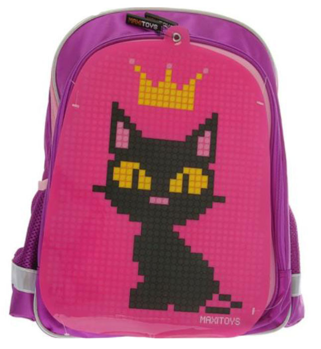 Maxi Toys Рюкзак для девочки Котенок цвет розовый, сиреневый72523WD Maxi Toys Рюкзак для девочки Котенок цвет розовый, сиреневый72523WDМягкий каркас.Базовая картинка: КотенокК внешнему карману рюкзака прикреплена яркая картинка базового рисунка.Размер силиконовой панели: 25,5 х 40 смПоверхность силиконовой панели: 34 ряда, 42 линииКоличество точек панели: 1260 штукЦвет силиконовой панели: розовыйРазмер элементов для декорирования: 0,6 см Элементы для декорирования: 430 штук (включая бесплатные дополнительные элементы для декорирования на замену)Цвета элементов для декорирования: розовый, желтый, черныйОсновное отделение на молнии, 1 внешний карман, 2 боковых сетчатых кармана, внутренний разделитель для учебников и тетрадей. Усиленная спинка. Светоотражающие элементы.Стилизованные прорезиненные пуллеры.Дно с внутренним уплотнением.