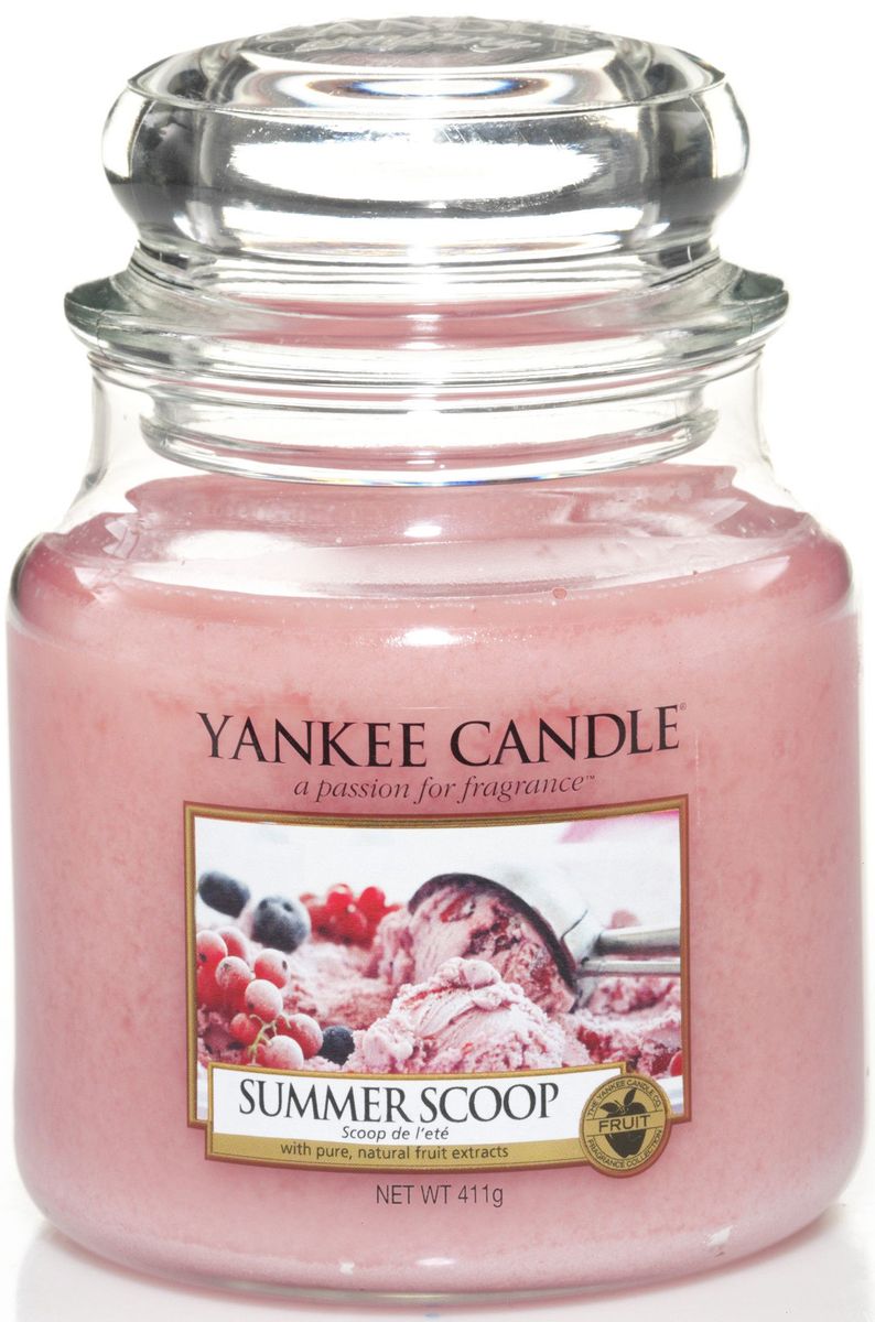Ароматическая свеча Yankee Candle Кусочек лета / Summer scoop, 65-90 чRG-D31S Ароматическая свеча Yankee Candle Кусочек лета / Summer scoop, 65-90 чRG-D31SСвеча c ароматом фруктового мороженого.Верхняя нота: Конфеты, Клубника, ЯгодыСредняя нота: Сахарная ватаБазовая нота: Пралине, Ваниль