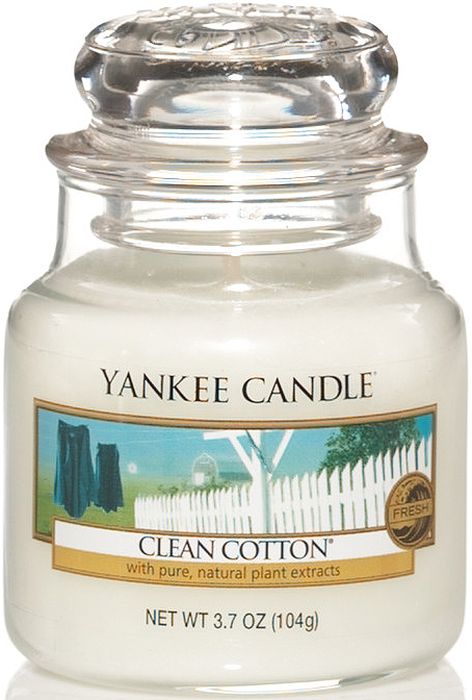 Ароматическая свеча Yankee Candle Чистых хлопок / Clean Cotton, 25-45 чRG-D31S Ароматическая свеча Yankee Candle Чистых хлопок / Clean Cotton, 25-45 чRG-D31SАромат высушенного на свежем воздухе хлопка, с лёгкими оттенками белых цветов и лимона.Верхняя нота: Озон, Зеленая Листва, Бергамот. Средняя нота: Ландыш, Роза.Базовая нота: Ветивер, Кедр, Мускус, Древесные