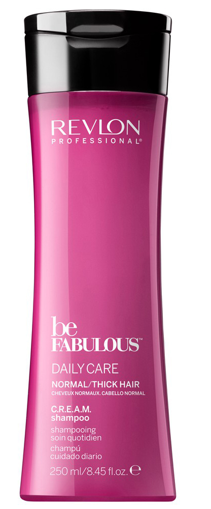 Revlon Professional Be Fabulous C.R.E.A.M. Shampoo For Normal Thick Hair Очищающий шампунь для нормальных/густых волос, 250 млFS-00897 Revlon Professional Be Fabulous C.R.E.A.M. Shampoo For Normal Thick Hair Очищающий шампунь для нормальных/густых волос, 250 млFS-00897Профессиональный шампунь для ежедневного очищения нормальных или густых волос испанского бренда Revlon Professional. Предназначен для ежедневного мягкого очищения волос, обладает мультиухаживающим эффектом, обеспечивает сохранение цвета, восстановление, блеск, антивозрастной эффект и увлажнение.Применение: нанести небольшой объем очищающего шампуня для нормальных и густых волос Revlon, вспенить, тщательно промыть теплой водой. Для достижения эффекта профессионально ухоженных сияющих волос рекомендуется дополнительное использование кондиционера и маски для нормальных или густых волос серии Be Fabulous Cream Revlon.Объем: 1000 мл