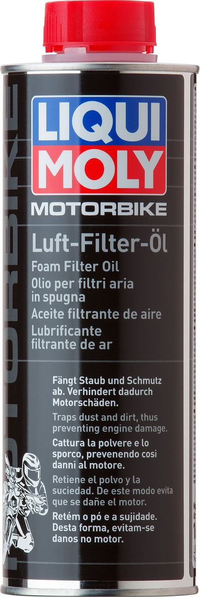 Средство для пропитки фильтров Liqui Moly Motorbike Luft-Filter-Oil, 0,5 лSVC-300 Средство для пропитки фильтров Liqui Moly Motorbike Luft-Filter-Oil, 0,5 лSVC-300Специальное синтетическое масло для пропитки воздушных фильтров из поролона и вспененных материалов.