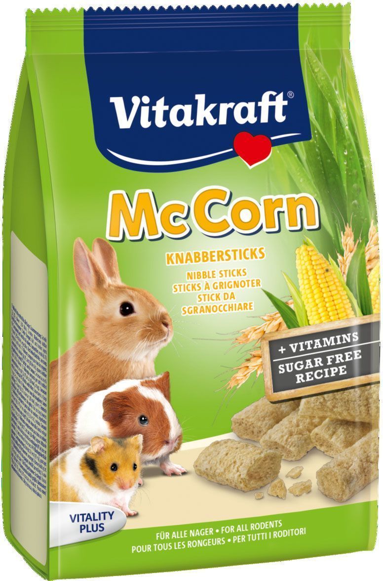 Лакомство для грызунов Vitakraft, палочки с кукурузой, 50 г0120710 Лакомство для грызунов Vitakraft, палочки с кукурузой, 50 г0120710Лакомство для грызунов палочки с кукурузой и злаками. Обогащены необходимыми питательными веществами и витаминами. Идеальное лакомство для игр и тренировки ваших питомцев.