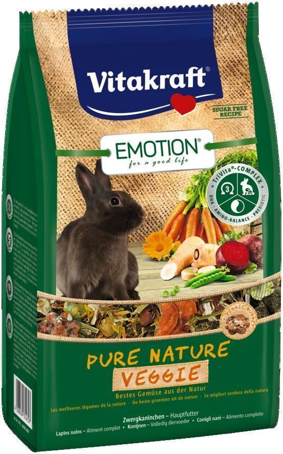 Корм для кроликов Vitakraft Pure Nature Veggie, 600 г0120710 Корм для кроликов Vitakraft Pure Nature Veggie, 600 г0120710Сбалансированный беззерновой корм, с наггетсами из свежих овощей. Содержит пребиотик инулин, все жизненно важные аминокислоты и докозагексаеновую кислоту, важную для функции сердца, головного мозга и иммунной системы.