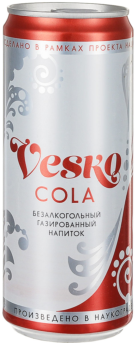 Vesko Cola лимонад, 330 мл0120710 Vesko Cola лимонад, 330 мл0120710Освежающий безалкогольный газированный напиток со вкусом колы.Пейте охлажденным! Допускается осадок, обусловленный особенностями используемого сырья.освежающий напиток разработан в рамках проекта Национальной Сети Общественного Питания.