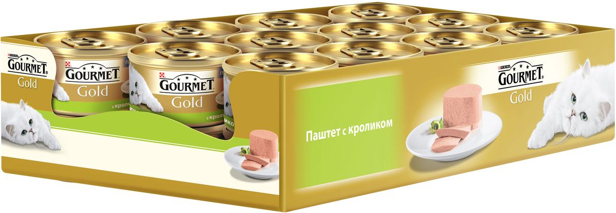 Консервы Gourmet для взрослых кошек, с кроликом, 85 г, 24 шт0120710 Консервы Gourmet для взрослых кошек, с кроликом, 85 г, 24 шт0120710GOURMET Gold® – это золотая коллекция вкусов и текстур, такие как террин по-французски, паштет, нежные биточки и другие роскошные блюда, перед которыми не устоит даже самая взыскательная кошка. мясо и мясные субпродукты (кролик) минеральные вещества, продукты переработки злаков, сахара, минеральные вещества, витамины. МЕ/кг: витамин A: 1640 ; витамин D3: 255.мг/кг: железо: 11,4; йод:0,28; медь: 1,0; марганец: 2,2; цинк: 11,3.С консервантами.