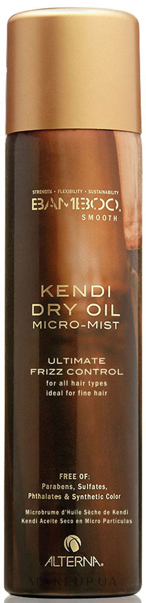 Alterna Невесомое масло-спрей для ухода за тонкими волосами Bamboo Smooth Kendi Dry Oil Micromist — 170 млFS-00103 Alterna Невесомое масло-спрей для ухода за тонкими волосами Bamboo Smooth Kendi Dry Oil Micromist — 170 млFS-00103Bamboo Smooth Kendi Dry Oil Micromist Невесомое масло-спрей для ухода за тонкими волосами обеспечивает профессиональный результат, которого добиваются на протяжении долгих лет. Средство способствует контролированию завивки волос, то есть предания здорового цвета и плотной текстуры даже тонким и хрупким волосам. В составе имеется экстракт бамбука. Он восстанавливает силу роста волос и способствует быстрой очистке как изнутри, так и снаружи. Не менее важным компонентом масла есть листья домианы. Они возвращают здоровье и силу каждому волосу, делая их тем самых ещё более прочными и податливыми к укладке. Преимуществом средства есть то, что оно не утяжеляет волосы, но тем самым укрепляет их. Уже после первого использования чувствуется заметная разница и свежесть. Красота, естественность и здоровье волос обеспечивает это средство.