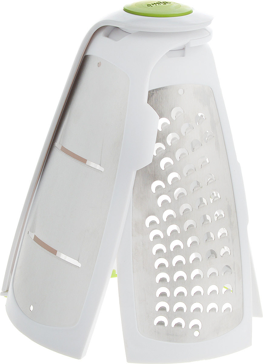 Терка складная Emsa Opti Grater, 3 лезвия115510 Терка складная Emsa Opti Grater, 3 лезвия115510Складная терка Emsa Opti Grater - полезное, стильное и функциональное приобретение для вашей кухни. Изделие выполнено из прочного пластика и снабжено тремя лезвиями из нержавеющей стали для крупной/мелкой терки и шинковки. Лезвия складываются, что позволяет компактно хранить терку в ящике шкафа. Специальные нескользящие накладки на дне обеспечивают комфортное использование. Можно мыть в посудомоечной машине. Размер терки: 16 х 9 х 18 см. Размер терки (в сложенном виде): 9 х 22 х 6 см.