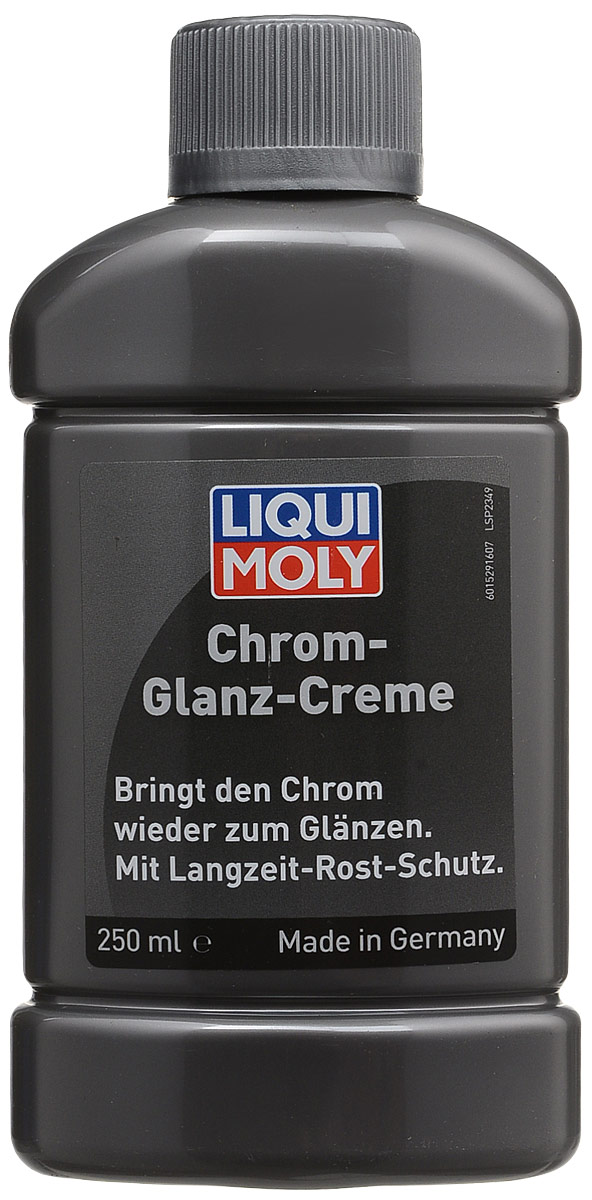 Полироль для хромированных поверхностей Liqui Moly, 250 млRC-100BWC Полироль для хромированных поверхностей Liqui Moly, 250 млRC-100BWCПолироль Liqui Moly Chrom-Glanz-Creme придает хромированным поверхностям блеск. Снимает матовый окисленный слой и ржавчину с хромированных и металлических декоративных поверхностей. Обладает долговременной защитой!