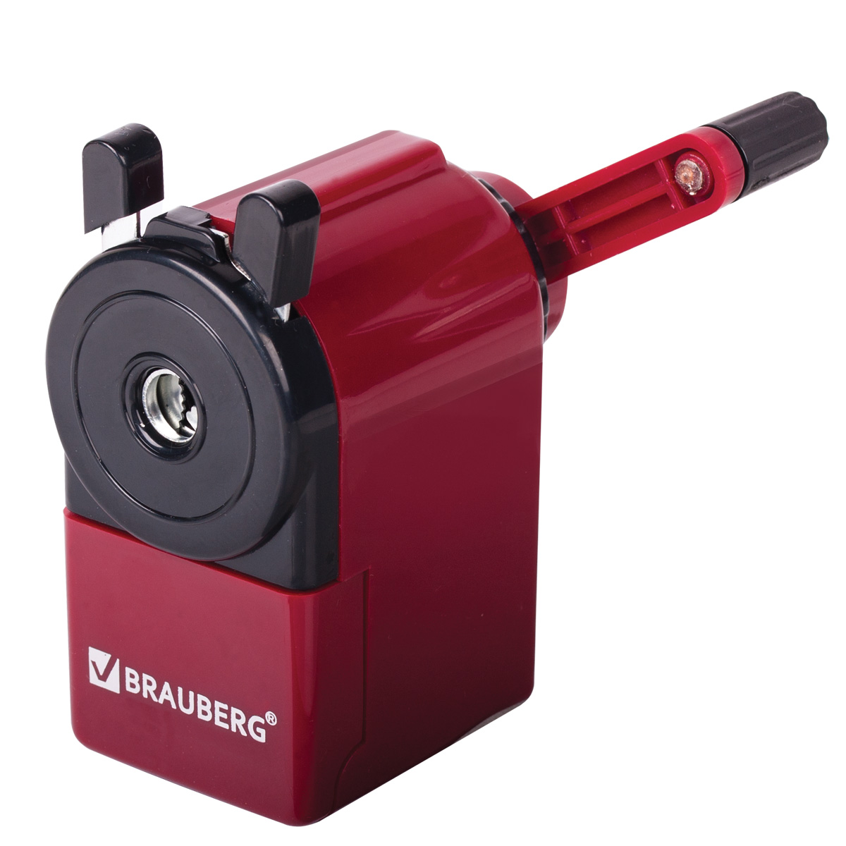 Brauberg ТочилкаFS-36052 Brauberg ТочилкаFS-36052Невероятно удобная и стильная точилка. Вращающийся роликовый нож изготовлен из высококачественной стали, что обеспечивает великолепную заточку.• Качественный металлический затачивающий механизм. • Пластиковый корпус. • Вместительный контейнер для сбора стружки. • Цвет - бордовый (с черными деталями). • Размер - 4,5х9,5х9 см.