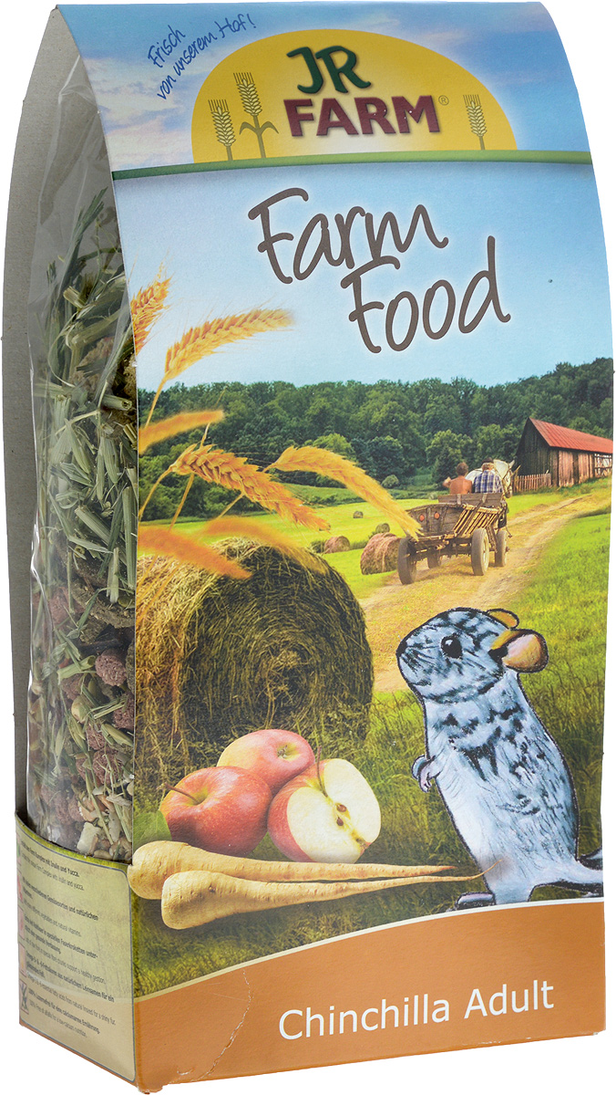 Корм для шиншилл JR Farm Farm Food Adult, 750 г0120710 Корм для шиншилл JR Farm Farm Food Adult, 750 г0120710Корм для шиншилл JR Farm Farm Food Adult - это никально подобранная и сбалансированная полнорационная смесь с натуральными фруктами. Такая смесь обеспечит вашу шиншиллу натуральной (как в естественной среде) диетой. Фарм комплекс поддерживает микрофлору кишечника с помощью пребиотика инулина (из корней пастернака), а экстракт юкки предотвращает развитие запаха от мочи. Корм JR Farm Farm Food Adult для взрослых животных содержит все питательные вещества, витамины и минералы, необходимые для полноценной жизни взрослого животного. Данная смесь - превосходный выбор для ежедневного сбалансированного и полноценногопитания! В этот корм специально так же был добавлен зеленый овес и шиповник - любимое лакомство шиншилл.Товар сертифицирован.Уважаемые клиенты!Обращаем ваше внимание на возможные изменения в дизайне упаковки корма, связанные с ассортиментом продукции. Поставка осуществляется в зависимости от наличия на складе.