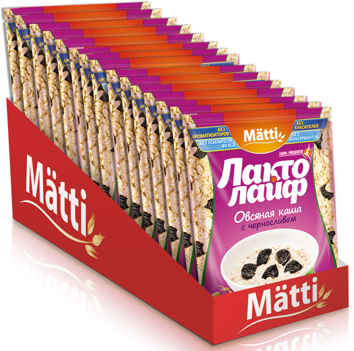 Лактолайф каша с черносливом, 15 х 40 г0120710 Лактолайф каша с черносливом, 15 х 40 г0120710Овсяная каша моментального приготовления с пребиотиком Лактулоза с черносливом, без ароматизаторов.Содержимое одного пакета (40 г) высыпать в емкость. Тщательно размешивая, залить неполным стаканом (130 мл) кипятка или горячего молока. Накрыть и дать настояться в течение 3-х минут.