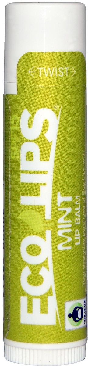 Eco Lips Бальзам для губ Мятный аромат, SPF 15, 4,25 гEL00002 Eco Lips Бальзам для губ Мятный аромат, SPF 15, 4,25 гEL00002Бальзам для губ Eco Lips SPF был создан с использованием комбинации органического подсолнечного масла, органического пчелиного воска, органического кокосового масла и витамина Е для защиты губ в самых различных погодных условиях. Будь то песок и серфинг или ледяные пики, эти продукты будут поддерживать солнечный свет и влагу.