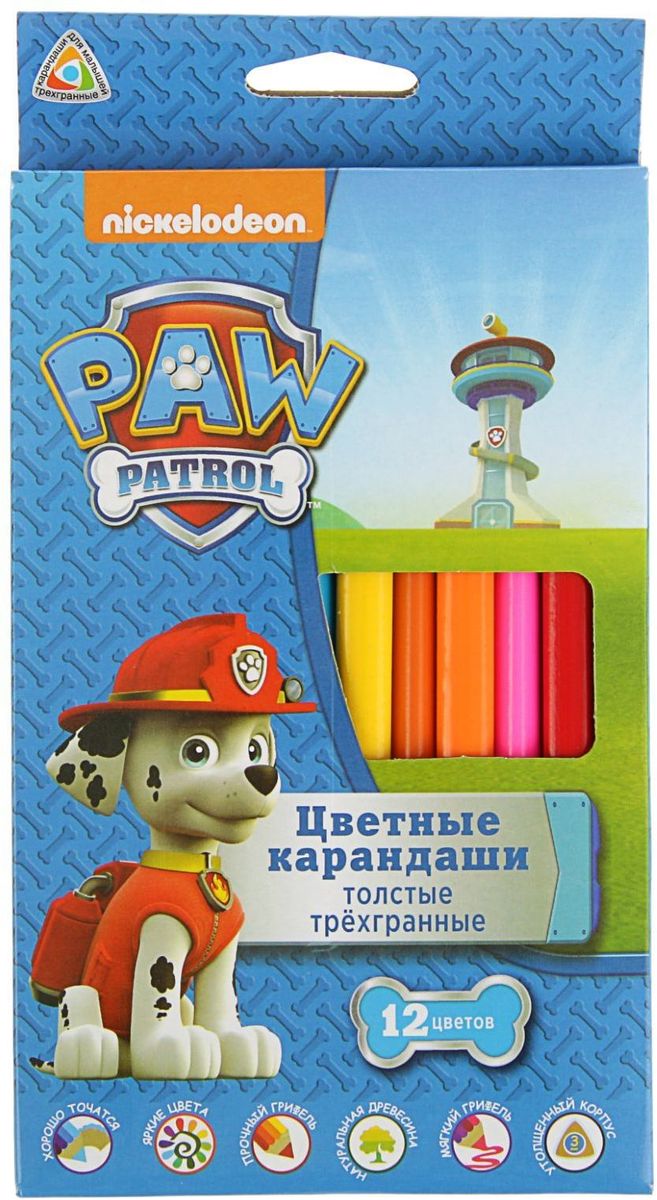 Paw Patrol Набор толстых карандашей 12 цветов72523WD Paw Patrol Набор толстых карандашей 12 цветов72523WDИзделия данной категории необходимы любому человеку независимо от рода его деятельности. У нас представлен широкий ассортимент товаров для учеников, студентов, офисных сотрудников и руководителей, а также товары для творчества.