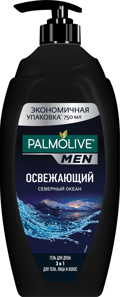 Palmolive Men Гель для душа и шампунь 3 в 1 Северный Океан, освежающий, мужской, 750 млFS-00897 Palmolive Men Гель для душа и шампунь 3 в 1 Северный Океан, освежающий, мужской, 750 млFS-00897Попробуйте Palmolive Men Северный Океан! Специально разработано для мужчин! Обогащен морскими минералами, pH5.2 нейтральная формула способствует питанию кожи.Прошел дерматологическое тестирование.Товар сертифицирован.