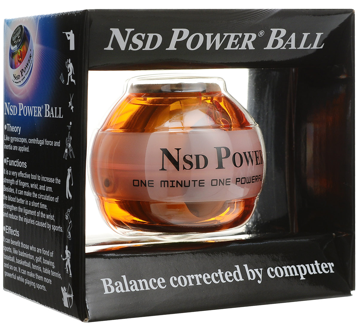 Тренажер кистевой NSD Power Powerball Neon Pro , цвет: оранжевый. PB - 188LC1301188 Тренажер кистевой NSD Power Powerball Neon Pro , цвет: оранжевый. PB - 188LC1301188Кистевой тренажер NSD Power Powerball Neon Pro - новая модель c счетчиком и подсветкой. Тренажер изготовлен из более прочного материала с системой защиты ротора, предотвращающей его повреждение при падении шара на твердую поверхность. Также в эту модель внедрена система сменных колец для быстрого ремонта при повреждении. Новый счетчик со встроенным генератором работает без батареек. Прекрасно отрегулированный ротор тренажера с отличным балансом может достигать скорости вращения до 15000 оборотов в минуту. В комплект входят инструкция по использованию и два шнурка для раскрутки.Стильный тренажер для кисти рук, который можно использовать в любую свободную минуту. Упражнения, проделываемые регулярно, обеспечат отличную тренировку рук, разработку кисти после травмы у спортсменов и не только. Уважаемые клиенты!Обращаем ваше внимание на возможные изменения в дизайне упаковки. Качественные характеристики товара остаются неизменными. Поставка осуществляется в зависимости от наличия на складе.Размер тренажера: 7 х 6 см.