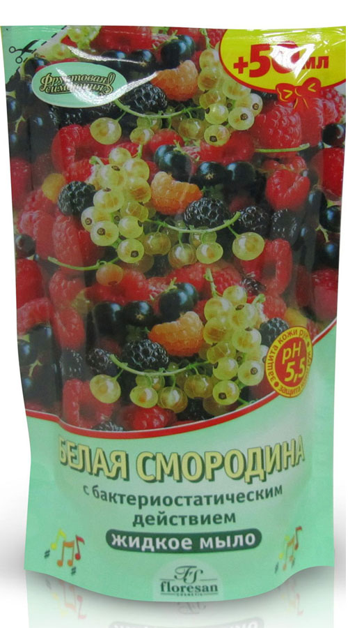 Floresan Фруктовая симфония Жидкое мыло с бактериостатическим действием Белая смородина, сменный блок, 450 мл26102025 Floresan Фруктовая симфония Жидкое мыло с бактериостатическим действием Белая смородина, сменный блок, 450 мл26102025Floresan Фруктовая Симфония Жидкое мыло с бактериостатическим действием Белая Смородина(сменный блок) 450 мл прекрасно очищает, увлажняет и смягчает кожу. Обладает бактериостатическим действием. Экстракт смородины делает кожу более упругой и способствует сохранению ее эластичности, защищает от раздражений. Жидкое мыло обладает приятным ароматом и исключительно бережным успокаивающим воздействием на кожу.