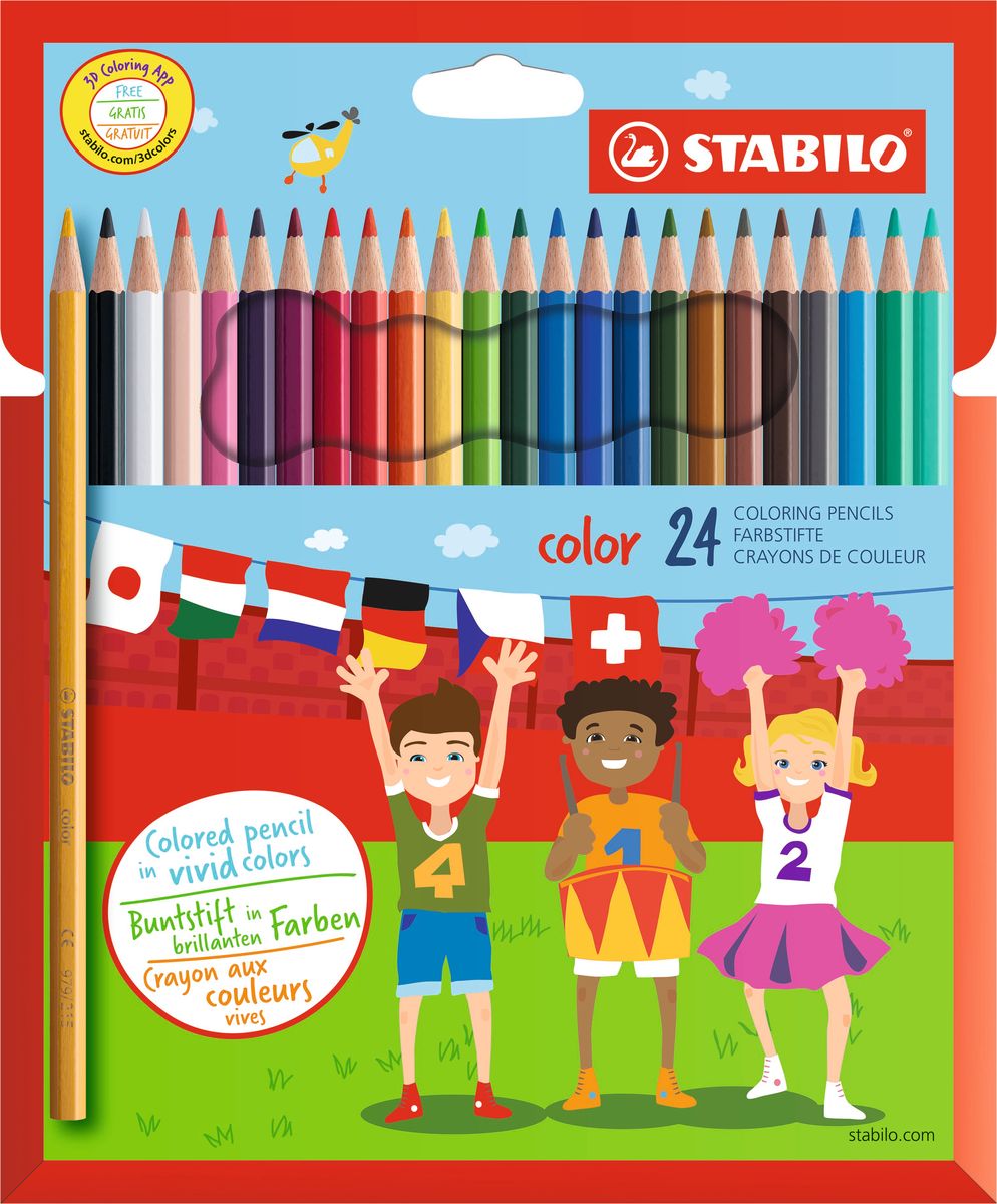 Stabilo Набор цветных карандашей Color 24 цвета 1924/77-11C13S041944 Stabilo Набор цветных карандашей Color 24 цвета 1924/77-11C13S041944Цветные карандаши серии Color обеспечивают легкую смешиваемость красок и мягкие, однородные по цвету линии. Высокая степень пигментации гарантирует особую яркость цвета, исключительную покрывающую способность и высокую устойчивость к свету. В состав грифелей входит пчелиный воск, благодаря чему грифели легко рисуют на бумаге, не царапая ее и не крошась, и обладают повышенной устойчивостью к нагрузкам. Карандаши не ломаются при рисовании и затачивании. Корпус карандашей покрыт лаком на водной основе, легко и аккуратно затачивается.