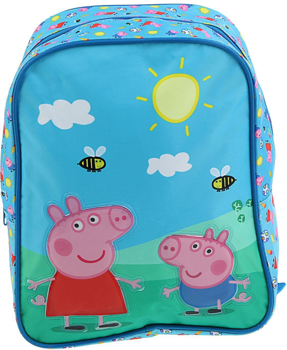 Peppa Pig Рюкзак детский Свинка Пеппа72523WD Peppa Pig Рюкзак детский Свинка Пеппа72523WDЯркий, пёстрый и невероятно милый Рюкзачок детский Свинка Пеппа 28*21*12,5 см, голубой позволит вашему чаду почувствовать себя самостоятельным, приучит его к аккуратности и дисциплине.Такой изысканный текстильный мини-рюкзак девочки могут использовать как косметичку, складывая туда детскую помаду и блёстки. А парни с удовольствием положат туда несколько любимых машинок и футбольный мяч или, позабыв обо всём, будут бегать с друзьями во дворе, поместив сумку себе за спину.Рюкзачок детский Свинка Пеппа 28*21*12,5 см, голубой — прекрасный подарок ребёнку на день рождения или стимул начать подготовку к новому учебному году. Осчастливьте своё дитя красивой и надёжной вещью, и его радостная улыбка будет для вас заслуженной наградой!