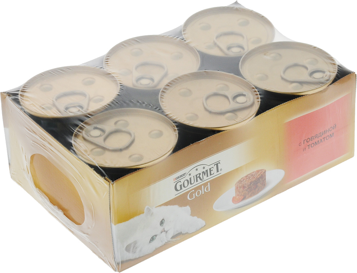 Консервы для кошек Gourmet Gold Нежные биточки, с говядиной и томатами, 85 г, 12 шт0120710 Консервы для кошек Gourmet Gold Нежные биточки, с говядиной и томатами, 85 г, 12 шт0120710Консервы для кошек Gourmet Gold Нежные биточки - это золотая коллекция вкусов и текстур, такие как террин по-французски, паштет, нежные биточки и другие роскошные блюда, перед которыми не устоит даже самая взыскательная кошка. Состав: мясо и продукты переработки мяса (из которых говядина 4%), экстракт растительного белка, овощи (7% томатов из сухих томатов), рыба и продукты переработки рыбы, минеральные вещества, сахара, витамины. Добавленные вещества: МЕ/кг: витамин A 1040; витамин D3 160; мг/кг: железо 12; йод 0,3; медь 1,05; марганец 2,3; цинк 22. Гарантируемые показатели: влажность 74,0%, белок 18,0%, жир 3,6%, сырая зола 1,9%, сырая клетчатка 0,25%. Товар сертифицирован.