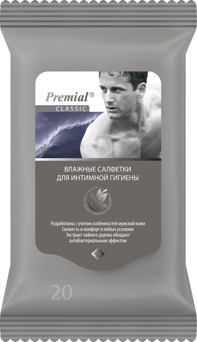 Premial Салфетки для интимной гигиены мужские, 20 шт5010777139655 Premial Салфетки для интимной гигиены мужские, 20 шт5010777139655Созданы для активных и уверенных в себе мужчин. Где бы Вы ни были: на работе, в спортзале, в клубе, в дороге – салфетки Premial Classic гарантируют свежесть и комфорт в любых условиях. Разработаны с учетом особенностей мужской кожи. Создают ощущение свежести и комфорта в любых условиях. Очень удобны и просты в применении.