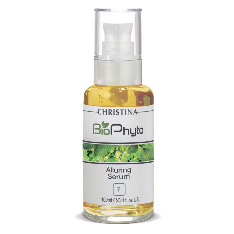 Christina Сыворотка Очарование Bio Phyto Alluring Serum - 100 млFS-00897 Christina Сыворотка Очарование Bio Phyto Alluring Serum - 100 млFS-00897Сыворотка замедляет процессы гликации, активизирует регенерацию клеток, выравнивает цвет лица, укрепляет сосудистую стенку капилляров.Активные компоненты: Гиалуронат натрия, экстракт коры акации ленкоранской, аскорбиновая кислота, фруктоза, глицин, витамины группы В, пирролидонкарбоновая кислота, мочевина, экстракт листьев толокнянки, аскорбилфосфат натрия. Результат: Сыворотка увлажняет кожу, повышает ее эластичность.