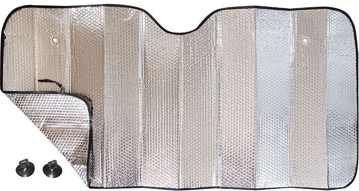 Шторка на лобовое стекло DolleX Silver, двухсторонняя фольга, 145 х 70 смCA-3505 Шторка на лобовое стекло DolleX Silver, двухсторонняя фольга, 145 х 70 смCA-3505Комплект: Шторка 145х70 см. + 2 присоски для установки. Быстро монтируется с помощью присосок. Компактно сворачивается. Алюминиевая непрозрачная основа краски хорошо отражает солнечные лучи и ультрафиолет, защищая материалы отделки салона от их разрушительного воздействия.