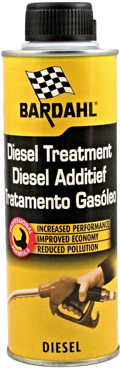 Присадка топливная Bardahl Diesel Treatment, для дизельных двигателей, 300 мл13205 Присадка топливная Bardahl Diesel Treatment, для дизельных двигателей, 300 мл13205Концентрированная присадка для улучшения дизельного топлива Bardahl Diesel Treatment специально разработана как профилактическое средство, которое можно использовать в течение всего срока эксплуатации автомобиля, с целью избежать потери мощности двигателя из-за засорения или износа элементов топливной системы. Эффективно воздействующая на различные компоненты системы впрыска и цилиндропоршневой группы: - Смазывает верхнюю часть цилиндров и поршневых колец, компенсируя малое содержание серы в современном дизельном топливе. - Снижает нагарообразование на выпускных клапанах, предохраняет седло клапана от преждевременного износа. - Устраняет детонацию и самовоспламенение, способствует более мягкой работе двигателя, уменьшению шумности его работы, облегчает воспламенение топливной смеси. - Повышает производительность, мощностьи приемистость двигателя. - Связывает и выводит воду из топлива, тем самым предотвращает заедание и заклинивание форсунок и топливного насоса. - Снижает предельную температуру фильтруемости дизельного топлива на 7 С (тест IFP № 74709), температуру помутнения (NF-T60105) и температуру застывания в зимний период. - Облегчает холодный запуск при низкой температуре. - Сокращает расход топлива до 5%. - Очищает, защищает и поддерживает топливную систему в чистоте. - Уменьшает количество и токсичность выхлопных газов. Подходит для всех типов старых и новых дизельных двигателей (HDI, TDI, Common Rail, насос-форсунка, и т.д.), с противосажевым фильтром и без. Не ограничивает режимы эксплуатации двигателя. Рекомендовано крупнейшими автопроизводителями. 1 флакон на 80 литров топлива.