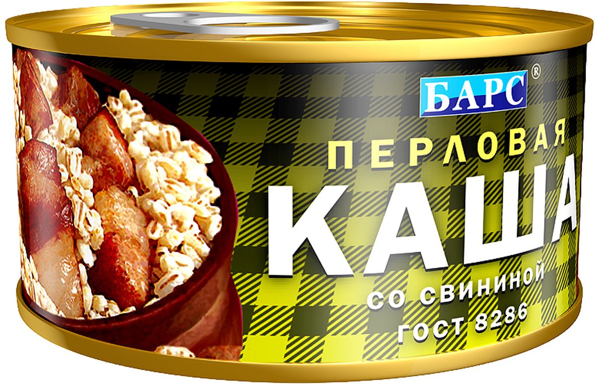 Вкусный ужин Барс каша перловая со свининой ГОСТ, 325 г0120710 Вкусный ужин Барс каша перловая со свининой ГОСТ, 325 г0120710Компания Барс производит уникальную и исключительную по совим вкусовым качествам, серию вторых обеденных блюд. Готовое блюдо - Каша перловая со свининой. Откройте и разогрейте 1-2 минуты. Это действительно Вкусно по Домашнему!