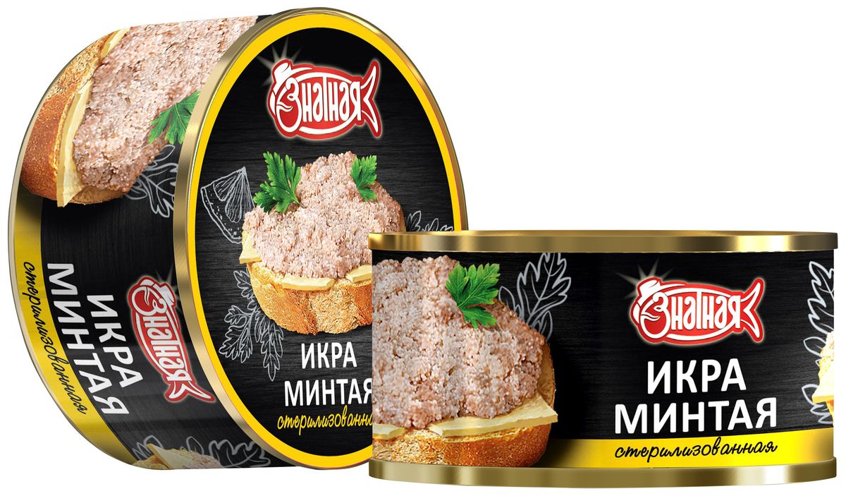 Знатная рыба Икра минтая стерилизованная, 120 г0120710 Знатная рыба Икра минтая стерилизованная, 120 г0120710Нежная консистенция, по особой рецептуре. Без консервантов.