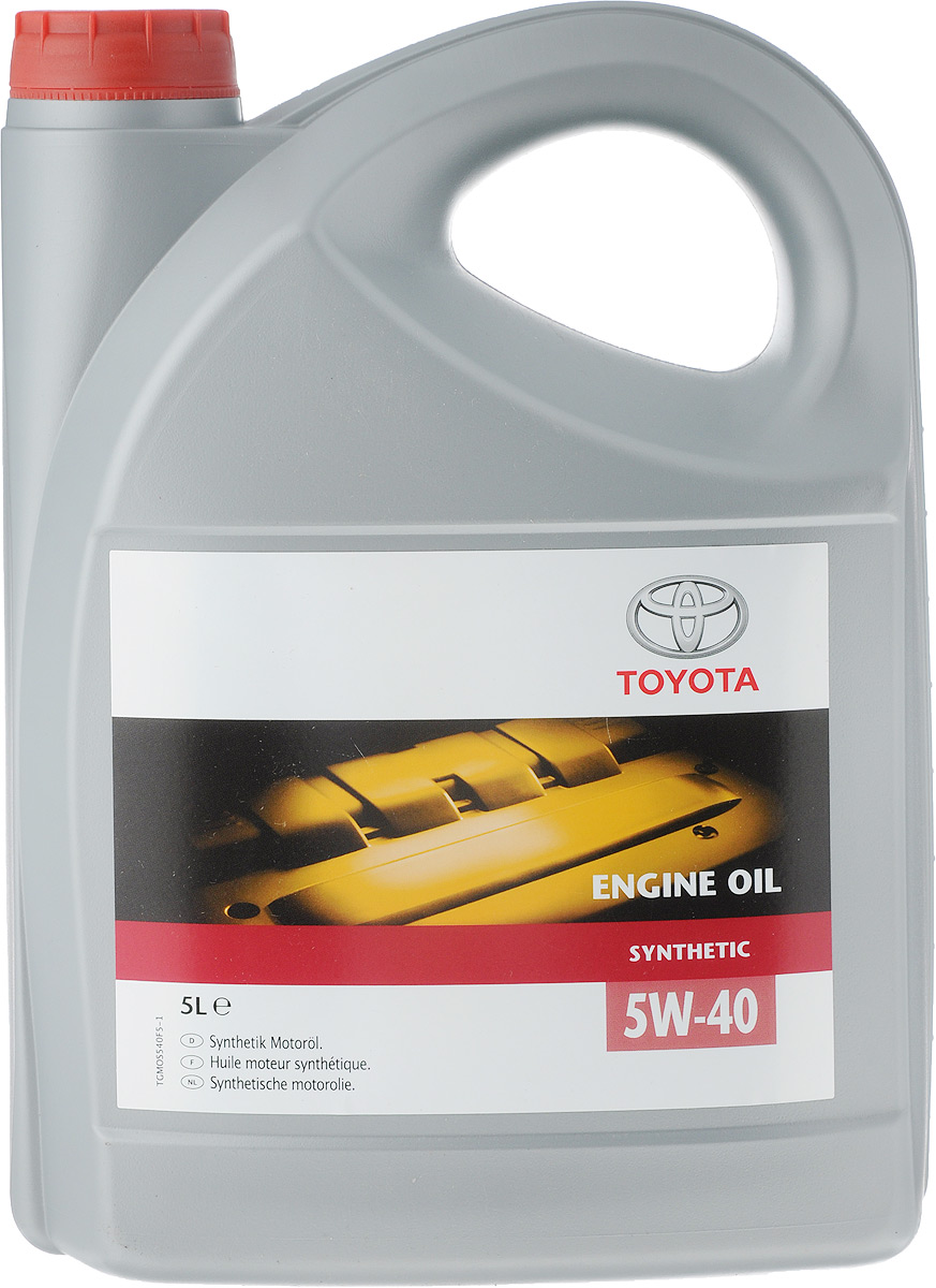 Моторное масло Toyota SAE SM/CF A3/B3/B4, синтетическое, класс вязкости 5W40, 5 лS03301004 Моторное масло Toyota SAE SM/CF A3/B3/B4, синтетическое, класс вязкости 5W40, 5 лS03301004Оригинальное моторное масло Toyota 5W40 отвечает самым жестким требованиям, предъявляемым к маслам последнего поколения.Стабильность вязкостных и смазывающих свойств, постоянство эксплуатационных характеристик в различных условиях работы, отличная текучесть при низких температурах - вот отличительные черты оригинального моторного масла Toyota 5W40.Класс по ACEA: A3, B3, B4; по API: SL / CF.