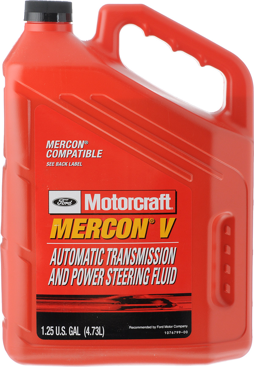 Масло трансмиссионное Ford Motorcraft Mercon V ATF, 4,73 лS03301004 Масло трансмиссионное Ford Motorcraft Mercon V ATF, 4,73 лS03301004Трансмиссионное масло Ford Motorcraft Mercon V ATF - жидкость для автоматических коробок передач с высоким индексом вязкости, обеспечивает превосходные переключения трансмиссии при высоких и низких температурах, обладает превосходными тепловым и окислительным сопротивлением и хорошей низкотемпературной текучестью. Окрашена красным для простоты обнаружения утечки. Так же данная жидкость может использоваться для систем гидроусилителя руля марки Ford и Mazda. Товар сертифицирован.