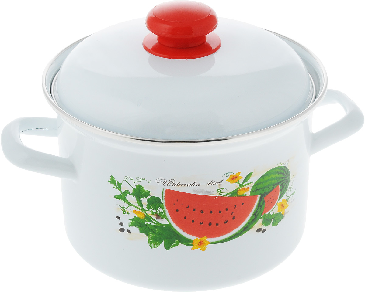 Кастрюля Лысьвенские эмали Арбузный фреш с крышкой, 3 л54 009312 Кастрюля Лысьвенские эмали Арбузный фреш с крышкой, 3 л54 009312Кастрюля Лысьвенские эмали Арбуз с крышкой изготовлена из высококачественной стали с эмалированным покрытием. Эмалевое покрытие, являясь стекольной массой, не вызывает аллергию и надежно защищает пищу от контакта с металлом. Кроме того, такое покрытие долговечно, оно устойчиво к механическому воздействию, не царапается и не сходит, а стальная основа практически не подвержена механической деформации, благодаря чему срок эксплуатации увеличивается. Стальная крышка с эмалированным покрытием плотно прилегает к краю, сохраняя аромат блюд. Крышка оснащена пластиковой ручкой.Подходит для всех типов плит, включая индукционные. Можно мыть в посудомоечной машине.Внутренний диаметр кастрюли: 14,5 см.Высота кастрюли: 12,5 см. Ширина кастрюли (с учетом ручек): 26 см.