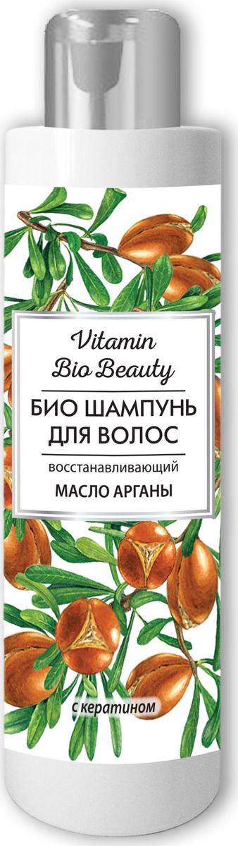 Vitamin Bio Beauty Шампунь масло арганы восстанавливающий, 250 млMP59.4D Vitamin Bio Beauty Шампунь масло арганы восстанавливающий, 250 млMP59.4DVitamin Bio Beauty Шампунь масло арганы восстанавливающий 250мл деликатно очищает волосы. Роскошный микс из арганового масла и кератина обеспечивает интенсивное восстановление, придает волосам сияющий блеск и гладкость. Драгоценное масло арганы является магическим эликсиром красоты, обеспечивающим экстрасильное восстановление волосяной структуры. Кератин, или, как его называют, «жидкая форма волос», заполняет поврежденные участки на волосе, воссоздает натуральный кератиновый слой. Волосы сильные, крепкие и защищенные. Для достижения лучшего эффекта используйте вместе с бальзамом «Масло арганы».