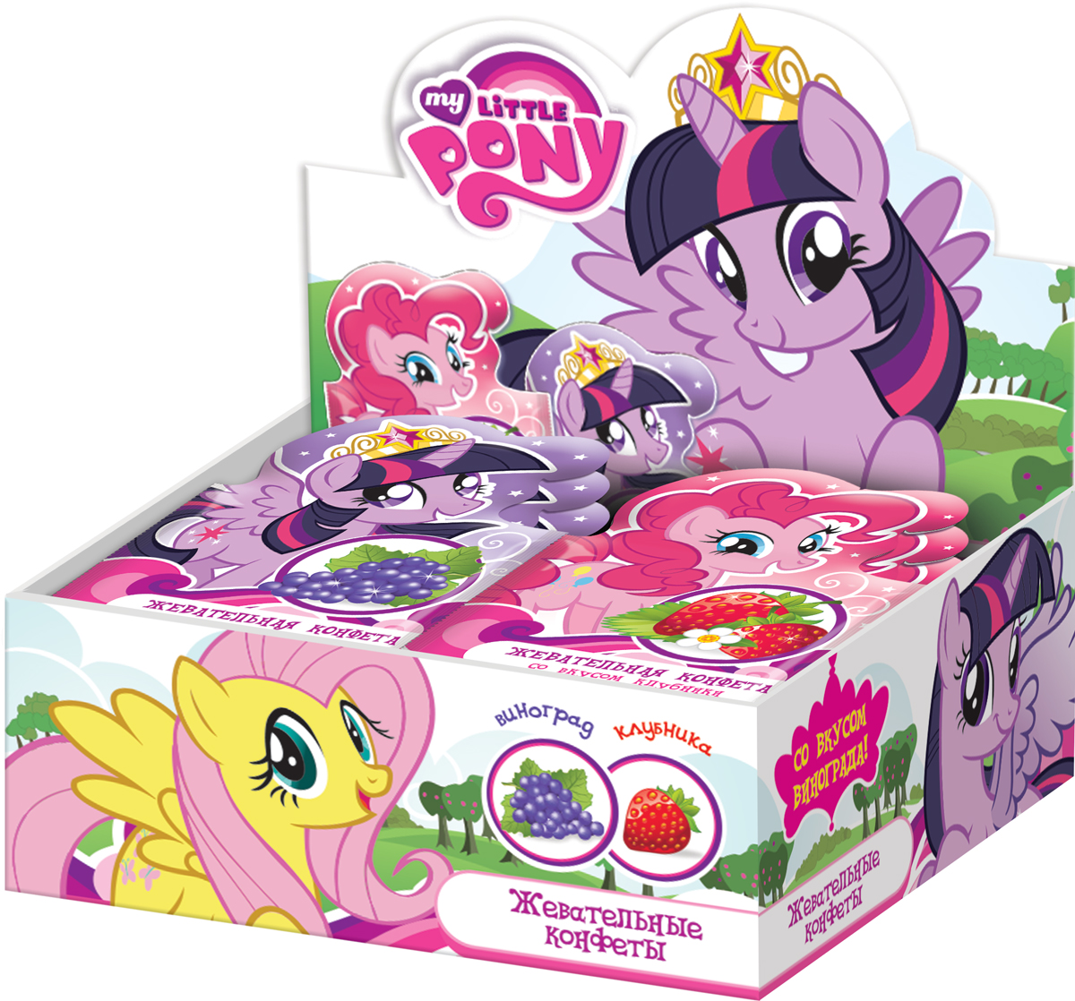 My Little Pony жевательные конфеты, 24 шт по 15 гУТ16547 My Little Pony жевательные конфеты, 24 шт по 15 гУТ16547Жевательные конфеты в форме маленьких шариков в фигурном флоупаке с дизайном и информацией для потребителя.