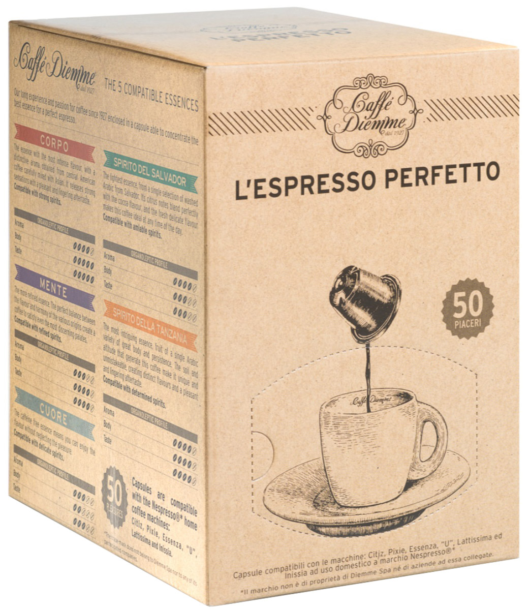 Diemme Caffe Corpo кофе в капсулах, 50 шт8003866004108 Diemme Caffe Corpo кофе в капсулах, 50 шт8003866004108Кофе в капсулах Diemme Caffe Corpo - смесь из лучших сортов Арабики и Робусты с плантаций Центральной Америки и Азии характерна ярким ароматом и долгим послевкусием.Уважаемые клиенты!Обращаем ваше внимание на то, что упаковка имеет несколько видов дизайнов. Качественные характеристики товара остаются неизменными. Поставка осуществляется в зависимости от наличия на складе.