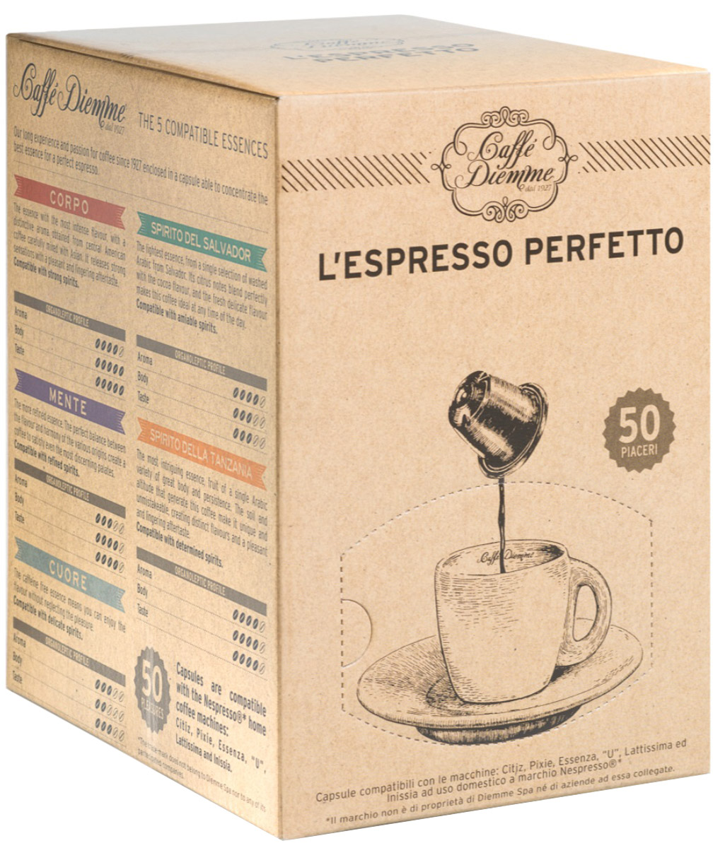 Diemme Caffe Spirito del Salvador кофе в капсулах, 50 шт8003866016507 Diemme Caffe Spirito del Salvador кофе в капсулах, 50 шт8003866016507Diemme Caffe Spirito del Salvador - наиболее легкий аромат, являющийся результатом уникальной селекции произрастающего в Сальвадоре сорта Арабика Лавата. Его кисловатый привкус очень хорошо сочетается с какао, и полученный таким образом свежий и деликатный вкус делает этот кофе идеальным в любой момент дня.Уважаемые клиенты! Обращаем ваше внимание на то, что упаковка может иметь несколько видов дизайна. Поставка осуществляется в зависимости от наличия на складе.