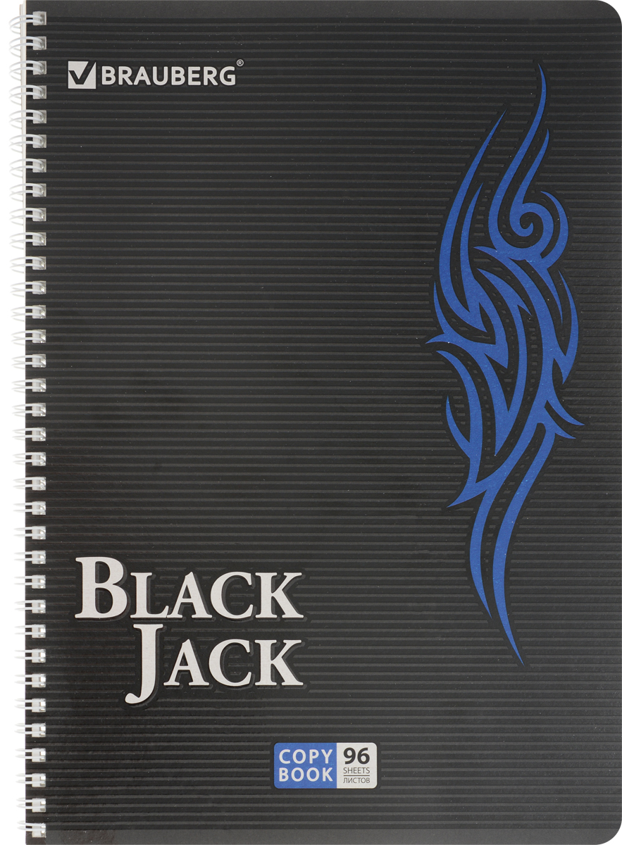 Brauberg Тетрадь BlackJack 96 листов в клетку цвет синий72523WD Brauberg Тетрадь BlackJack 96 листов в клетку цвет синий72523WDТетрадь Brauberg BlackJack на металлическом гребне пригодится как школьнику, так и студенту.Такое практичное и надежное крепление позволяет отрывать листы и полностью открывать тетрадь на столе. Обложка тетради Brauberg BlackJack серии Pro изготовлена из высококачественного импортного картона и дополнена спецэффектом в виде выборочного УФ-лака. Внутренний блок выполнен из высококачественного офсета в стандартную клетку без полей. Тетрадь содержит 96 листов. Страницы тетради дополнены микроперфорацией для удобного отрыва листов.
