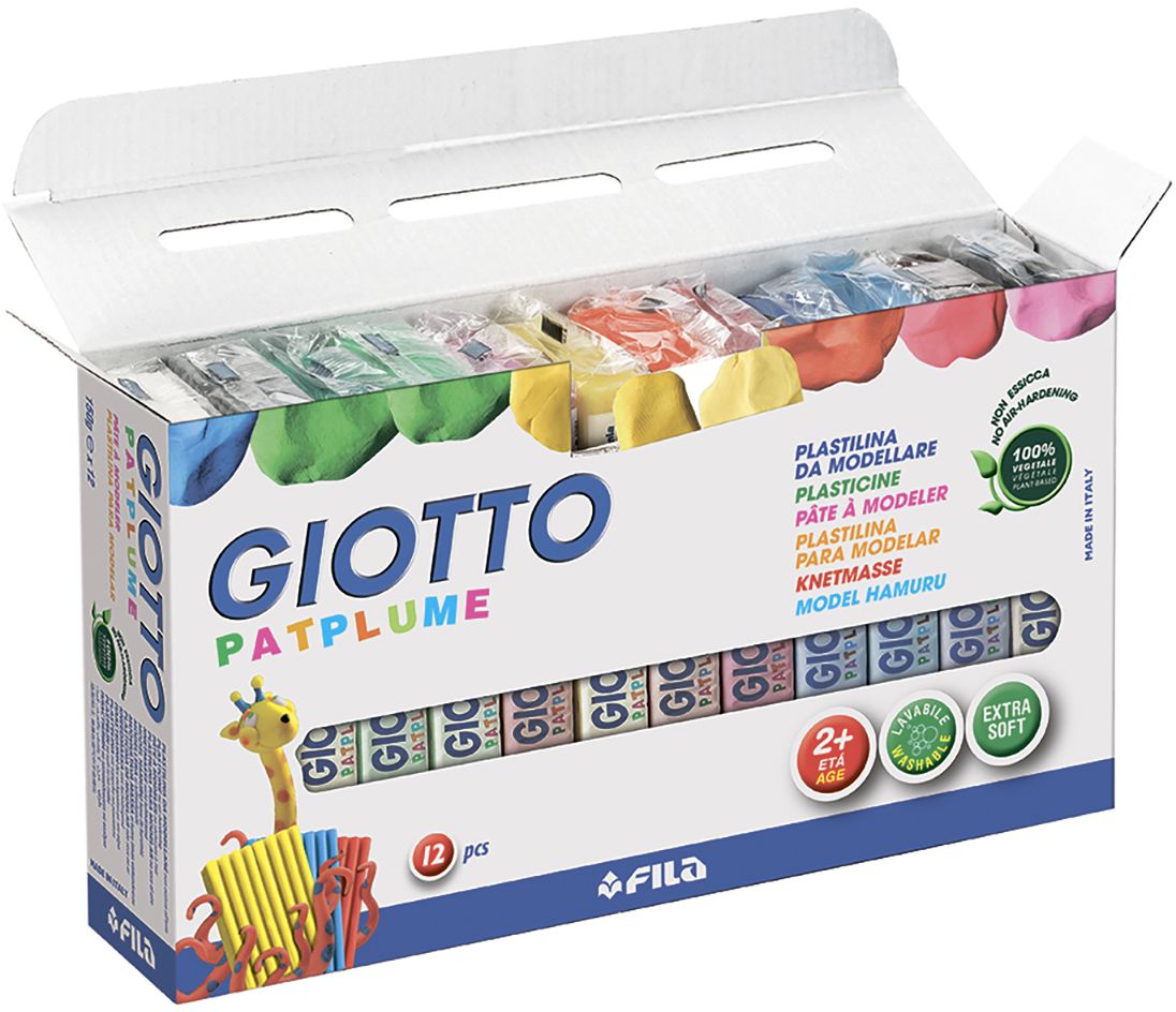 Giotto Пластилин Patplume 12 цветов72523WD Giotto Пластилин Patplume 12 цветов72523WDУникальный пластилин. 12 цветов х 150 гр. Экстра-мягкий на 100% растительной основе и пищевых красителях. Не содержит глютен и продукты нефтепереработки, что обеспечивает полную безопасность в использовании самыми маленькими детьми, а также при случайном проглатывании. Не прилипает к рукам, не оставляет грязных следов, легко счищается с любых поверхностей. В основе используется приятная парфюмерная отдушка известного детского косметического бренда.