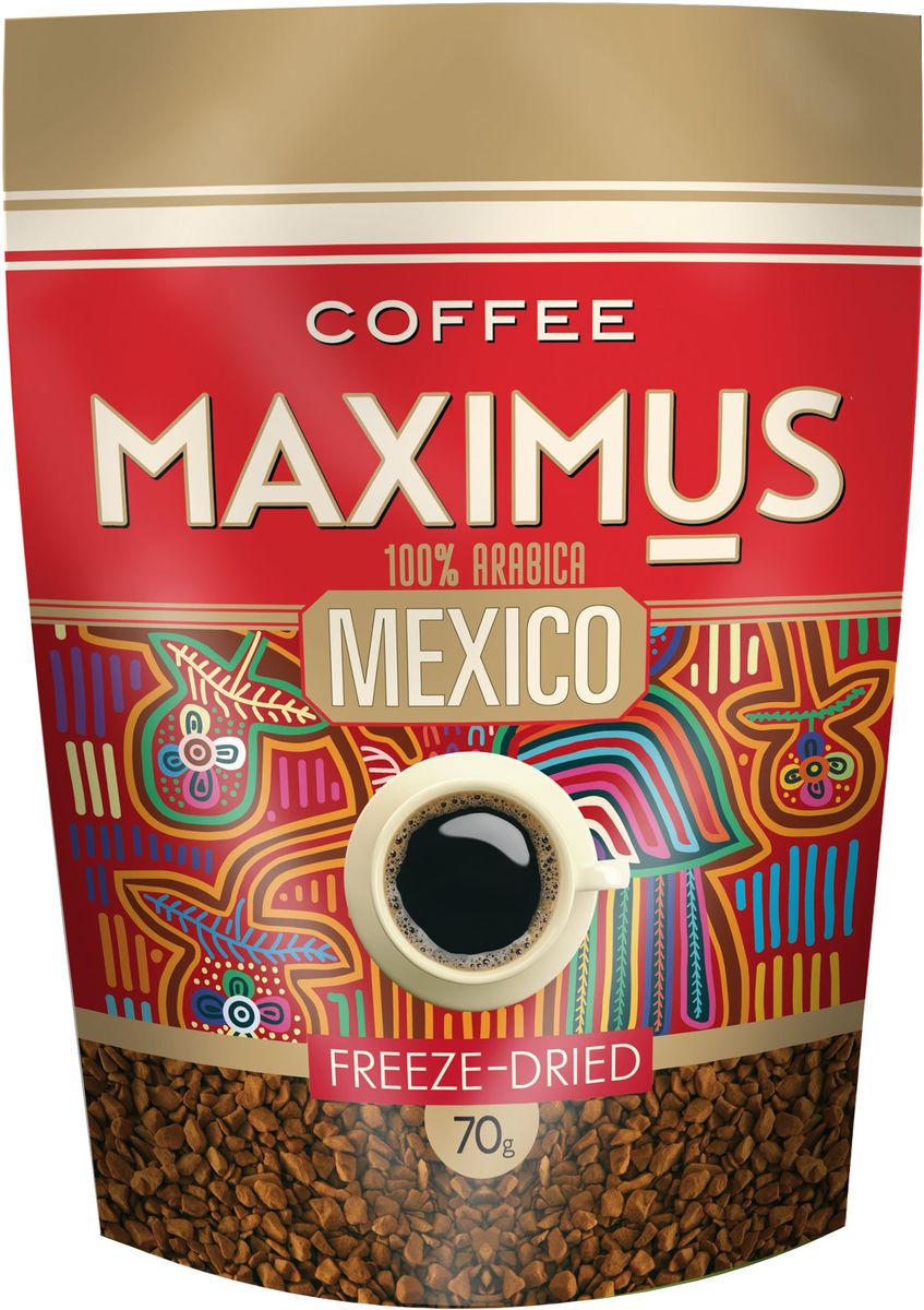 Maximus Mexico кофе растворимый, 70 г0120710 Maximus Mexico кофе растворимый, 70 г0120710Кофе, гармонично сочетающий утонченный нежный вкус и глубокий пряный аромат.
