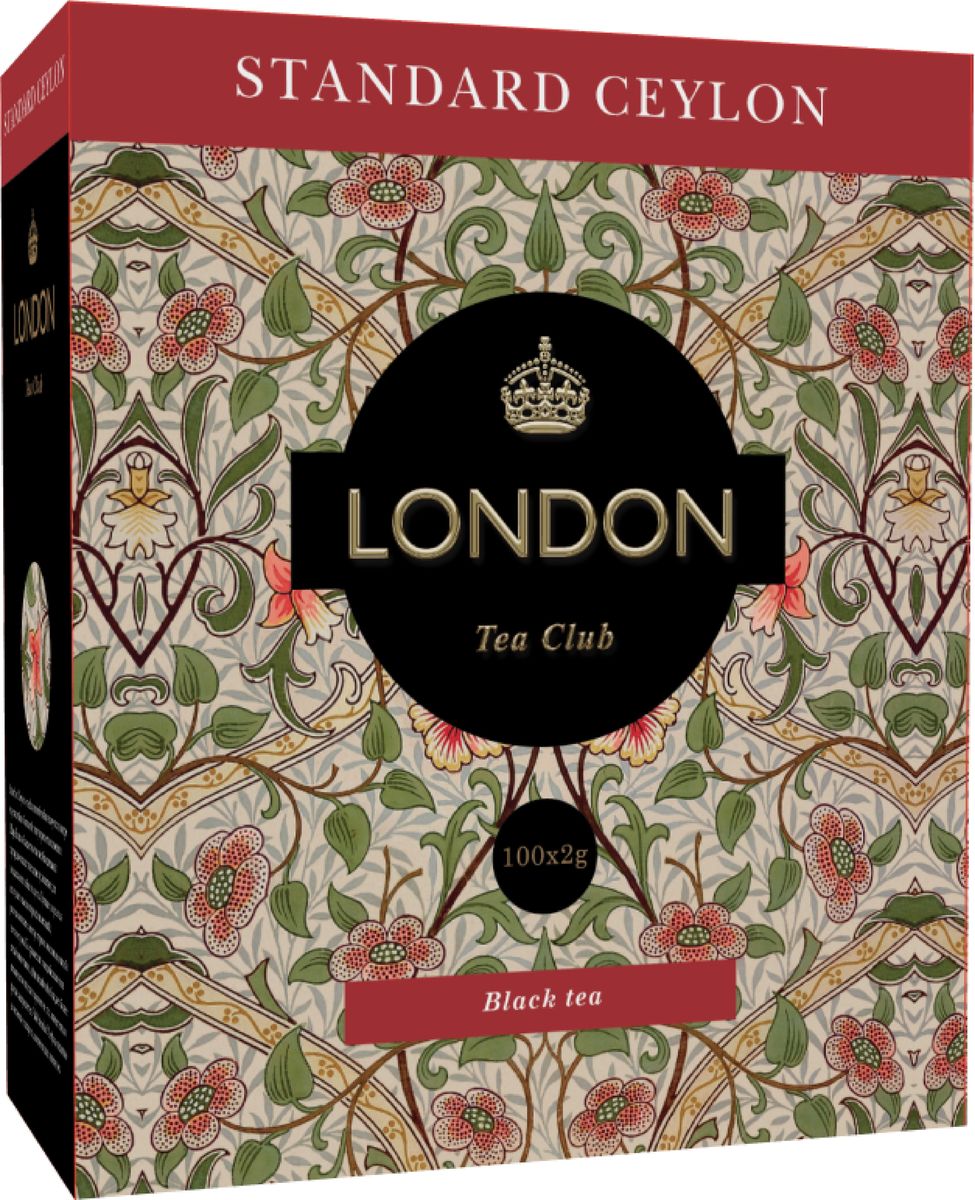 London Tea Club Standard Ceylon черный чай в пакетиках, 100 шт101246 London Tea Club Standard Ceylon черный чай в пакетиках, 100 шт101246Стандарт цейлонского чая хорошо известен своим качеством. Этот чай славится своим ароматом и насыщенным, крепким, терпким вкусом. Отлично сочетается с молоком или лимоном.