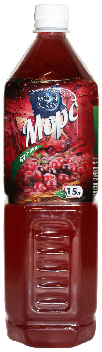 Мооnberry морс брусничный, 1,5 л0120710 Мооnberry морс брусничный, 1,5 л0120710Напиток безалкогольный негазированный пастеризованный сокосодежащий, 1500 мл.