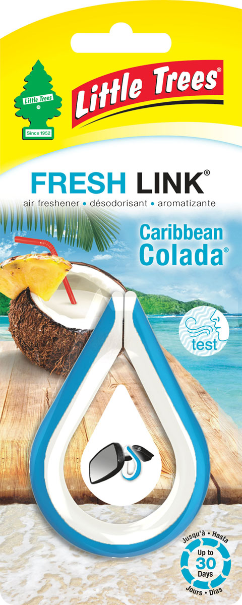 Ароматизатор-клипса Little Trees Карибский коктейль (Caribbean Colada)2019705 Ароматизатор-клипса Little Trees Карибский коктейль (Caribbean Colada)2019705Освежитель воздуха Little Trees уникален по эффективности действия, насыщенности и стойкости запаха. Подходит для использования в салоне автомобиля, а также в помещениях.