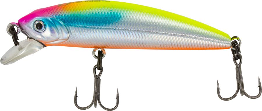 Воблер Tsuribito Minnow F, цвет 057, 35 мм70558 Воблер Tsuribito Minnow F, цвет 057, 35 мм70558Ну, кто не знает цурибитовские хиты? Dead Minnow, Pencil 47, Jerkbait, Deep Shaker, крэнки…Пришло время знакомиться с новинками. Три подгруппы линейки Tsuribito Minnow в размерах 35 мм., 42 мм., 50 мм. С этим именем были воблеры от 60 мм и больше (60, 80, 95, 110, 130 мм.). Теперь же семейство приросло меньшими форматами.У этих малышек почти крэнковой отчетливость движений! Что же до самих воблеров Tsuribito Minnow 35, то выполнены они, конечно же, с большой ответственностью, деталировкой, да и на цвета пожаловаться никак нельзя.У этих малышек почти крэнковой отчетливость движений! Что же до самих воблеров Tsuribito Minnow 35, то выполнены они, конечно же, с большой ответственностью, деталировкой, да и на цвета пожаловаться никак нельзя.Один нюанс, на который как-то следует обратить внимание – это маленькие тройники Owner. К качеству нет никаких претензий. Но нужно понимать, что физиология рыб – штука важная, размер и форма рта, губастость или строение челюстей, по-разному будут контактировать с тройниками. Так что в некоторых случаях может и имеет смысл заранее переоснащать Tsuribito Minnow 35 на хорошие одинарники. Ллюбители ультралайта точно будут в восторге от Tsuribito Minnow 35.