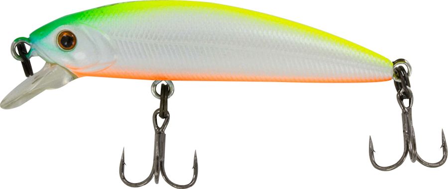 Воблер Tsuribito Minnow SS, цвет 038, 50 мм72616 Воблер Tsuribito Minnow SS, цвет 038, 50 мм72616Ну, кто не знает цурибитовские хиты? Dead Minnow, Pencil 47, Jerkbait, Deep Shaker, крэнки…Пришло время знакомиться с новинками.Три подгруппы линейки Tsuribito Minnow в размерах 35 мм., 42 мм., 50 мм. С этим именем были воблеры от 60 мм и больше (60, 80, 95, 110, 130 мм.). Теперь же семейство приросло меньшими форматами.Этот малек точь в точь как предыдущий 35-ый, только двумя неделями жизни позже – чуть откормившийся и подросший. Для спиннингистов же прирост 7 мм. и 0.5 грамма будет уже довольно ощутим: воблер становится чуть менее требовательным к деликатности снасти (толщине лески и ее материалу, к тесту и строю спиннинга). На проводке воблеры ведут себя все более «минношно», а дальность полета на одной и той же снасти несколько увеличивается по сравнению с меньшими собратьями. Один нюанс, на который как-то следует обратить внимание – это маленькие тройники Owner. К качеству нет никаких претензий. Но нужно понимать, что физиология рыб – штука важная, размер и форма рта, губастость или строение челюстей, по-разному будут контактировать с тройниками. Так что в некоторых случаях может и имеет смысл заранее переоснащать Tsuribito Minnow 42 на хорошие одинарники.