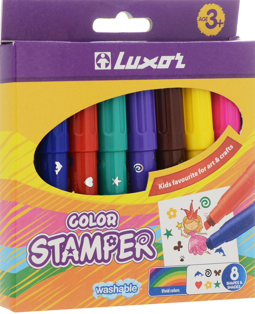 Luxor Набор фломастеров-штампов Color Stamper 8 цветов6130/Box 8 Luxor Набор фломастеров-штампов Color Stamper 8 цветов6130/Box 8Цветные фломастеры с наконечником в форме штампика. Каждому цвету соответствует свой рисунок.Диаметр штампа: 6 мм.
