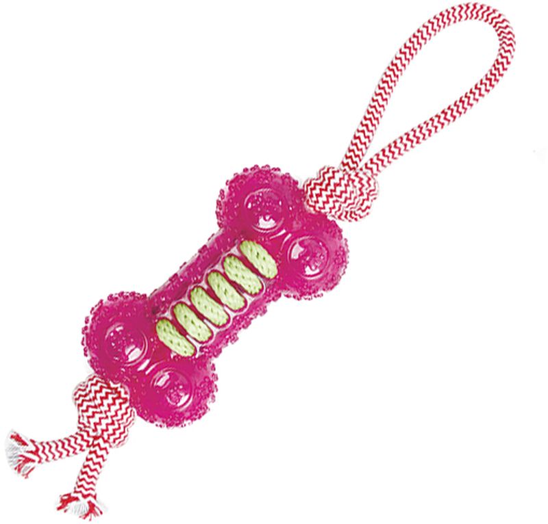 Игрушка для собак Грызлик Ам Косточка с веревкой. Durable Rope Silen, цвет: розовый, длина 35 см30.GR.032 Игрушка для собак Грызлик Ам Косточка с веревкой. Durable Rope Silen, цвет: розовый, длина 35 см30.GR.032