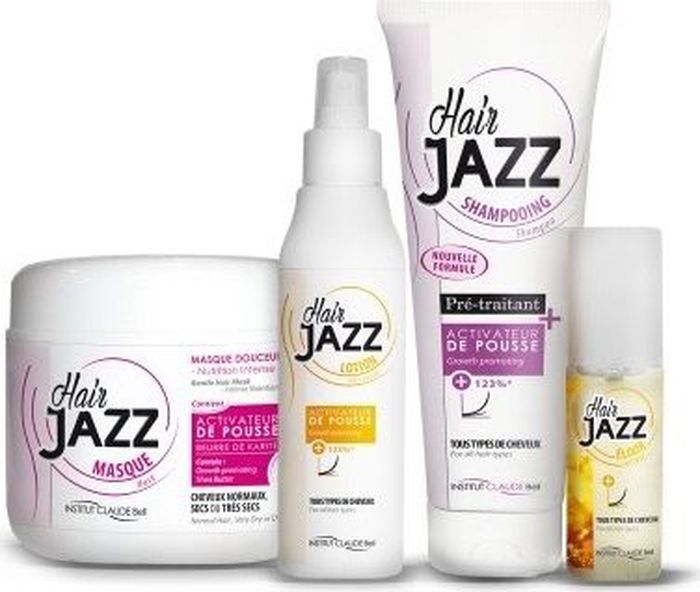 HairJAZZ Комплект Premium для роста волос: шампунь, 250 мл, маска, 500 мл, лосьон, 200 мл и эликсир, 50 мл1S1M1L1E HairJAZZ Комплект Premium для роста волос: шампунь, 250 мл, маска, 500 мл, лосьон, 200 мл и эликсир, 50 мл1S1M1L1EСредства HairJAZZ - это косметические средства для роста волос. Изготовлены во Франции. Не являются лекарственными средствами и не содержат гормонов. Натуральные активные компоненты формулы средств HairJAZZ, такие как соевый белок, экстракт яичной скорлупы, кератин, витамин B6, восстанавливая здоровье кожи головы и питая фолликулы, стимулируют рост волос. Факт ускорения роста волос при комплексном применении средств HairJAZZ подтвержден клиническими испытаниями.