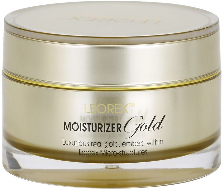 Leorex Moisturizer Gold Инновационный увлажняющий крем с коллоидами золота, 50 мл7290011784362 Leorex Moisturizer Gold Инновационный увлажняющий крем с коллоидами золота, 50 мл7290011784362LEOREX Moisturizer Gold - увлажняющий крем с частичками золота, богатый витаминами А, С, и Е. Превосходно решает проблемы увядания кожи лица, обладает лифтинговым эффектом, глубоко очищая поры, предотвращает появление прыщей, насыщает клетки витаминами, макро и микро элементами. Не имеет противопоказаний, аллергически протестирован. Крем является инновационной косметологической разработкой, уникальный состав которого позволяет бороться с возрастными изменениями кожи лица во всех направлениях. Благодаря специальному сочетанию компонентов, усиливающих свойства друг друга, достигается максимальный эффект. При ежедневном применении даже самые глубокие морщины лица разглаживаются, кожа становится матовой, исчезает пигментация, исчезают последствия воспалительных процессов. В состав данного продукта входит диоксид кремния (нанокремнезем), являющийся великолепным сорбентом, его наночастицы глубоко проникают в эпидермис, нормализуя работу сальных желёз, оказывая антибактерицидное действие.