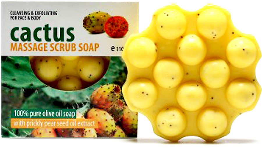 Olive Spa Мыло оливковое, массажное, с маслом кактуса, 110 грZ-808 Olive Spa Мыло оливковое, массажное, с маслом кактуса, 110 грZ-808ОЛИВКОВОЕ МЫЛО-СКРАБ массажное С МАСЛОМ КАКТУСА - Идеально для всех типов кожи! Это мыло-скраб на основе оливкового масла и экстракта плодов кактуса (опунции) отлично очищает и деликатно отшелушивает кожу, массажируя её. Высокий уровень содержания антиоксидантных веществ в составе мыла, способствует омоложению кожи, обладает заживляющим действием. Витамина К, который присутствует в составе – повышает упругость кожи и обеспечивает высокое увлажнение, масло опунции (семян кактуса) содержит аминокислоты, которые стимулируют выработку коллагена, улучшая структуру кожи. Идеально подходит для всех типов кожи и особенно для зрелой. Мыло хорошо пенится, создает плотную обильную пену. Расходуется экономично.